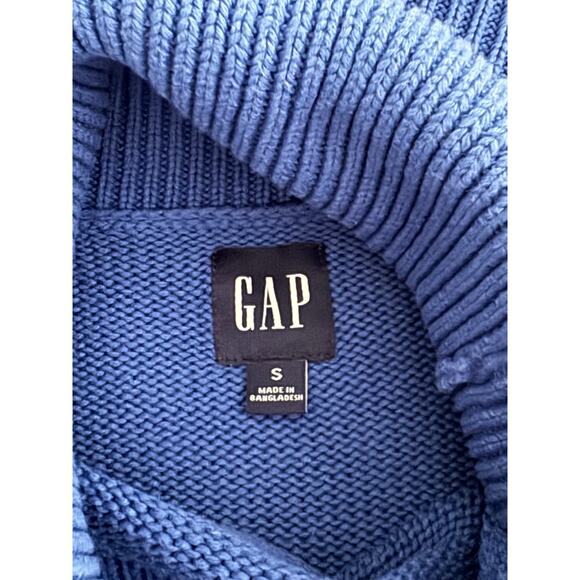 GAP 24/7 Split-Hem Oversized Turtleneck Sweater Blue Women's Size S - Picture 5 of 10